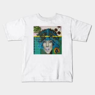 Rasta Reggae Rastafari Girl with Dreadlocks ( rocksteady / rastaman / dub music ) Kids T-Shirt